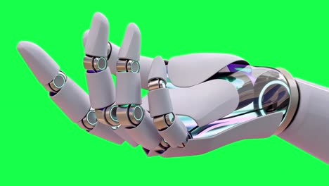 futuristic robotic hand technology 4k video, transparent on green screen