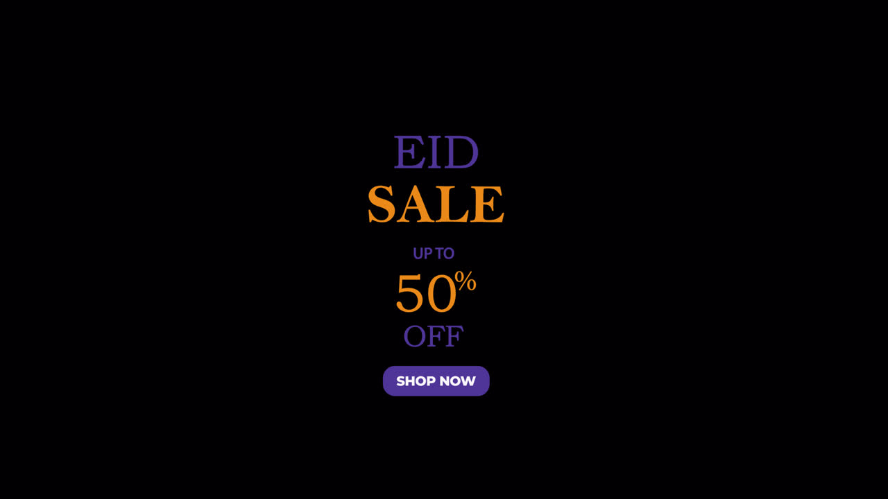 Eid Sale Up To 50 Percent Off With Shop Now Button