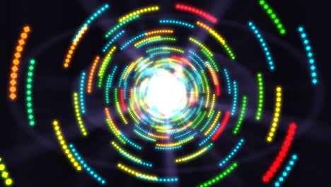 luz brillante al final del túnel hecha de formas geométricas móviles - animación de fondo de movimiento de bucle sin costuras de 4k