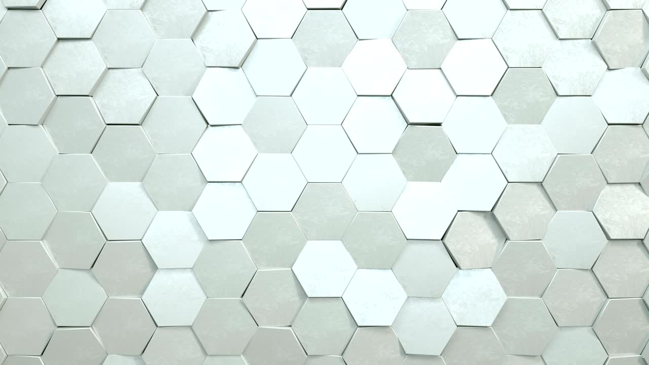 White Abstract hexagonal background Loopable 4K