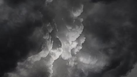 4k point of view, thunderstorm that struck inside the dark cumulonimbus cloud