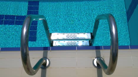 grab bars ladder in the swimming pool