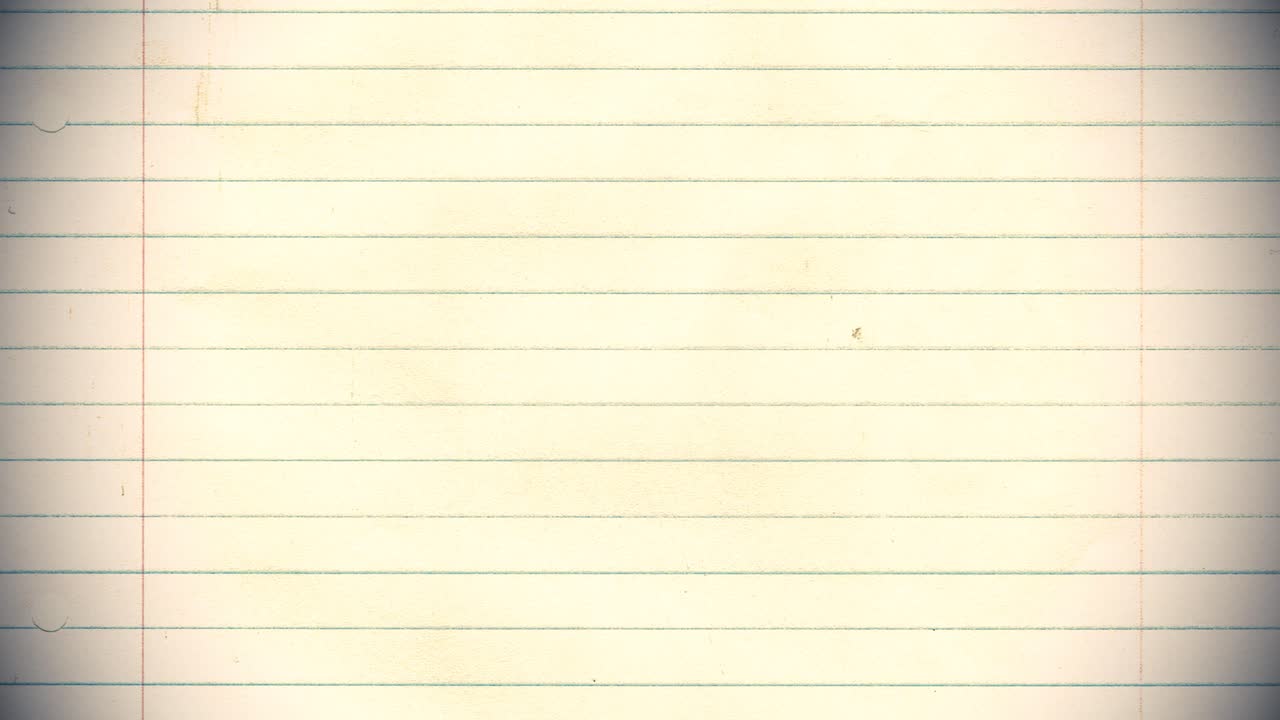 Paper background stop motion animation crumpled lined school pad notes loop 4k