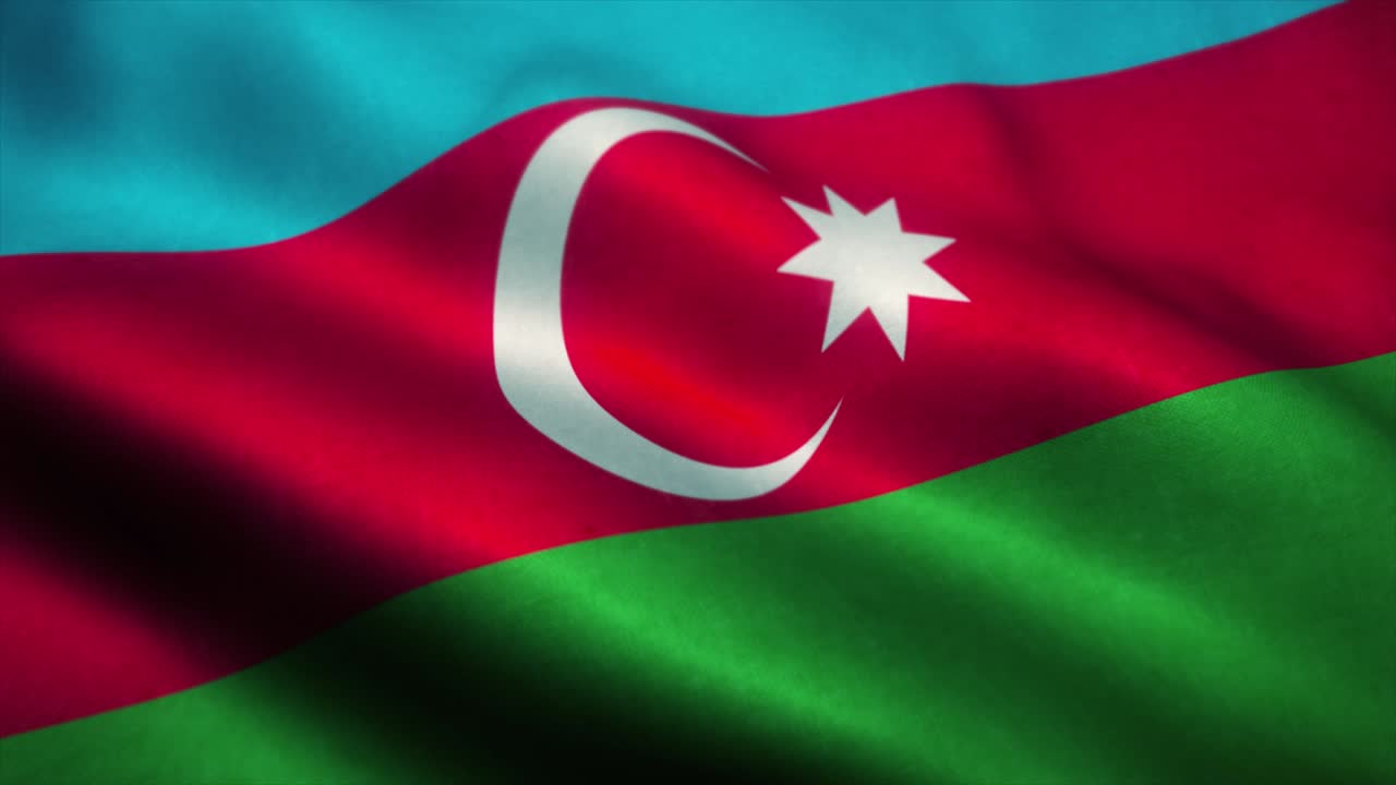 アゼルバイジャンの国旗は風に振り回される アゼルバジンの国旗 アゼールバジンのサイン シームレスループアニメーション 4k