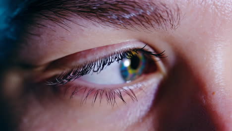 close-up of colorful eyes