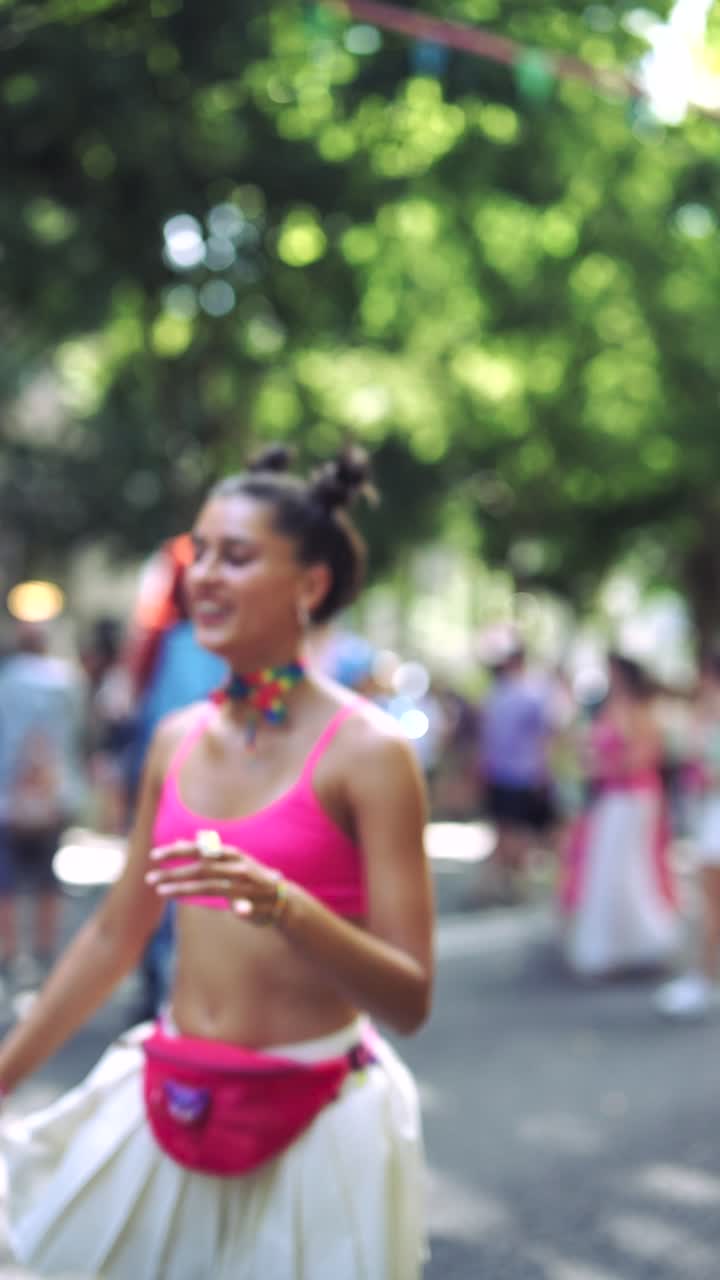 Woman at a Pride Parade