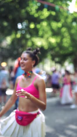 woman at a pride parade