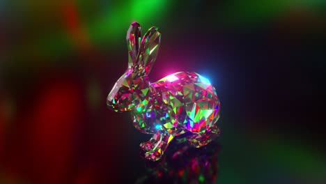 un conejo geométrico colorido y brillante en 3d