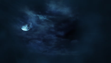 mystical animation halloween background with dark moon and clouds 7