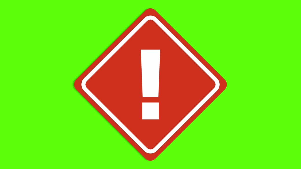 Caution Sign Background Chroma Key