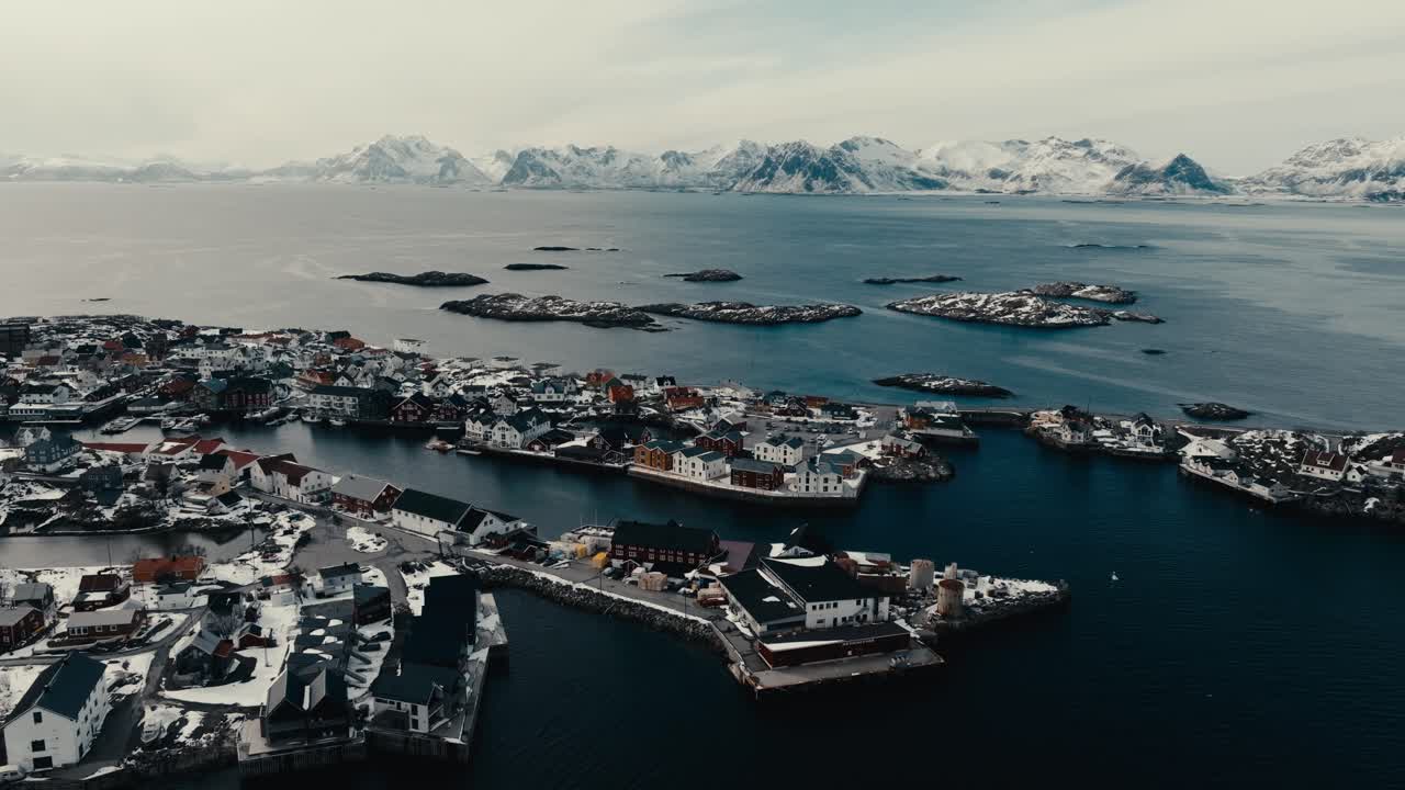 Aerial View Of Henningsvaer Village In Vagan, Nordland, Norway.