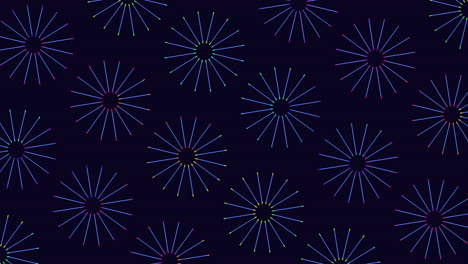 Vibrant circular line pattern on black background
