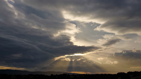 dramatic sky with sunbeams