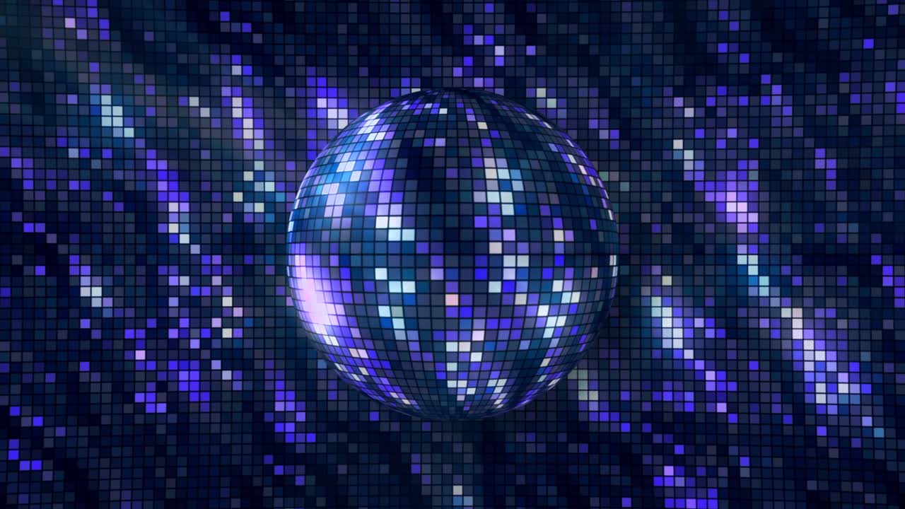 Disco Ball with Blue and Purple Lights