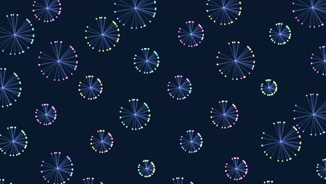 Circular blue dot pattern on a dark background repetitive and mesmerizing design
