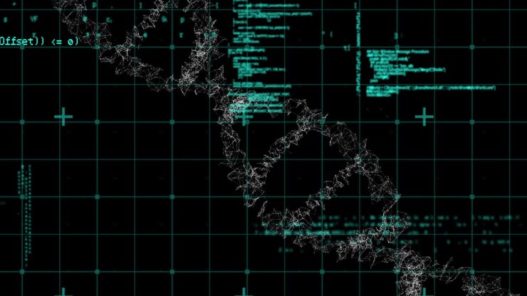Animation of dna strand spinning and medical data processing