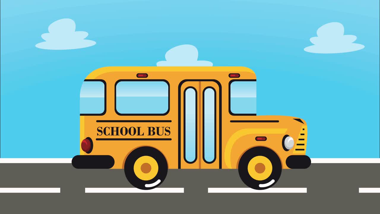 Tilbage til skole-bus-animation