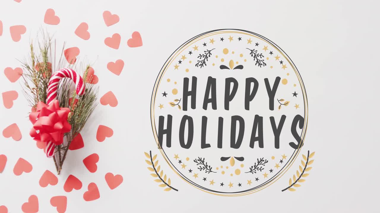 크리스마스 축하 문자의 애니메이션 크리스마스 장식 위에 텍스트