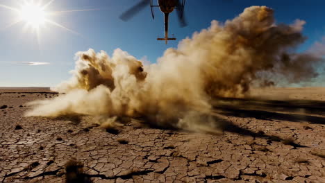helicopter operation in a desert environment