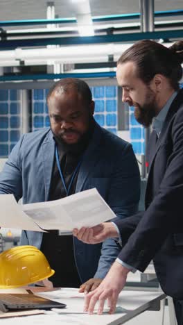 vertical video engineering professionals and executive directors review operational workflows