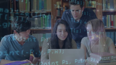 animación del procesamiento de datos sobre diversos estudiantes hablando