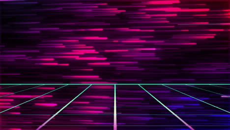 animación del patrón de neón sobre los rastros de luz de fondo