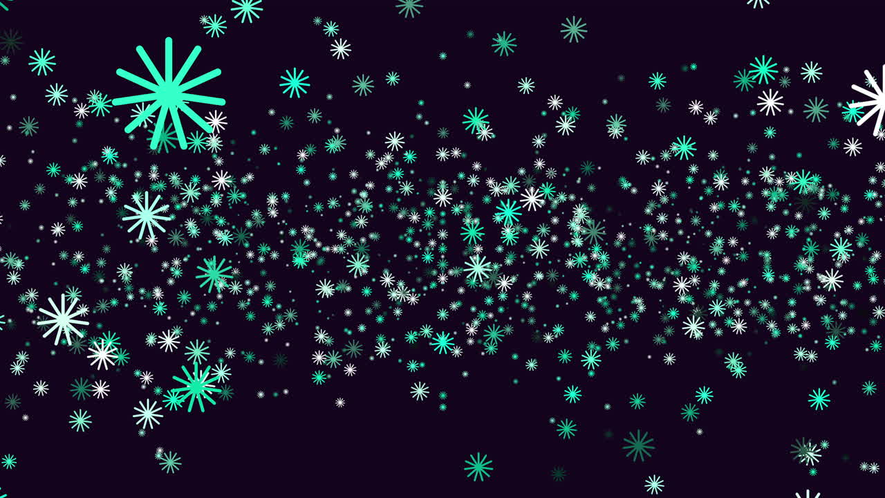 스노우플레이크 (snowflakes) 가 어두운 하늘 위에 우아하게 떨어지는 원형 패턴