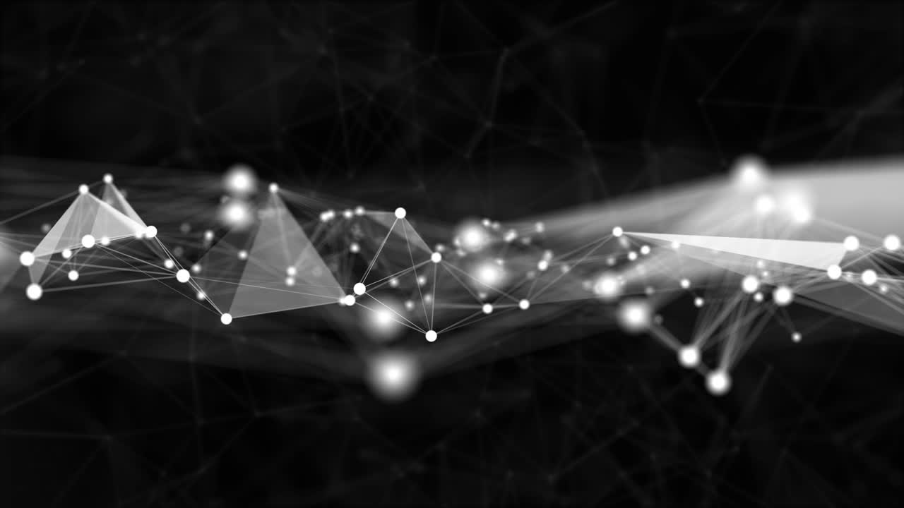 연결 라인 및 점.빅 데이터 시각화 루프 배경