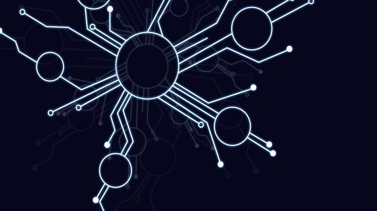 Animation of network of connections on black background