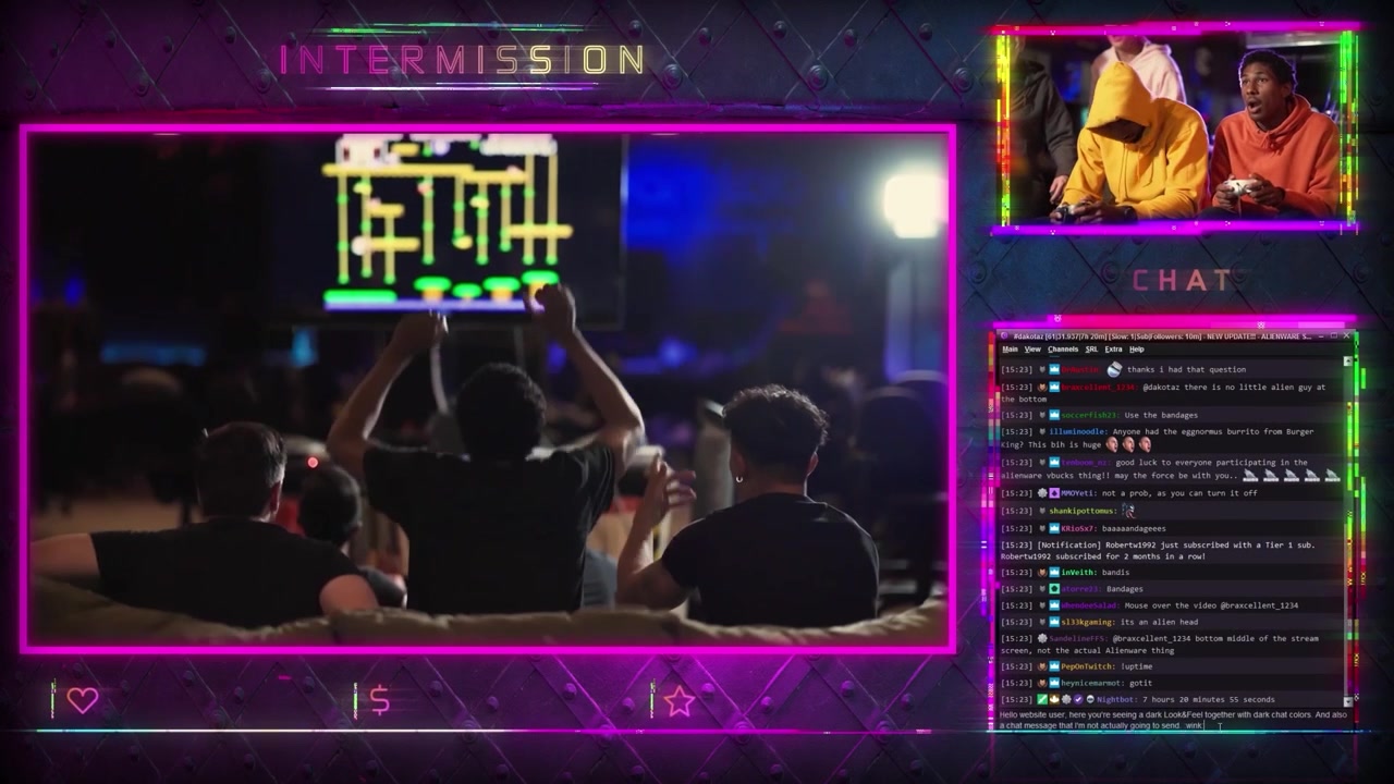 Neon Gaming Stream Overlay Package with Animated Graphics
