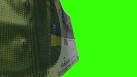 swiss 50 franc banknote on green screen background