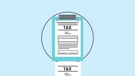 tax time receipt with pile coins