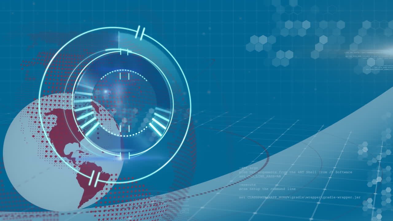 animación del escaneo del alcance a través de la red de conexiones