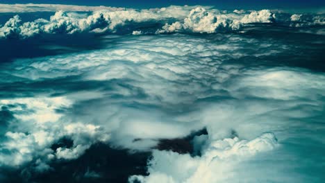 dramatic clouds from above, flyover cloud formation shot on high altitude