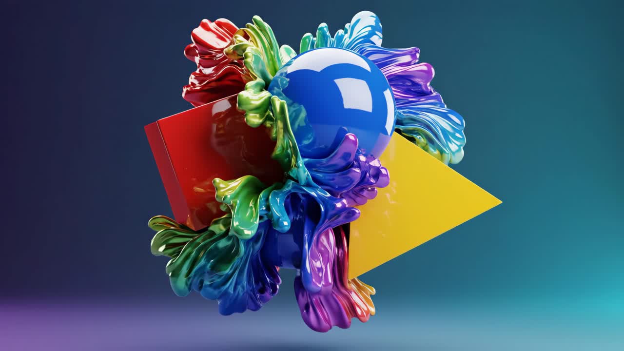 Abstract 3D Rendering of Geometric Shapes