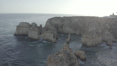 wide shot of a shore cliff