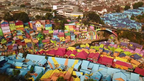 Drone-shot-of-a-colorful-village-in-Indonesia