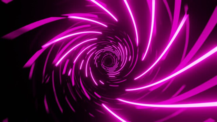 Purple tunnel with hypnotic lines. Seamless looped animation