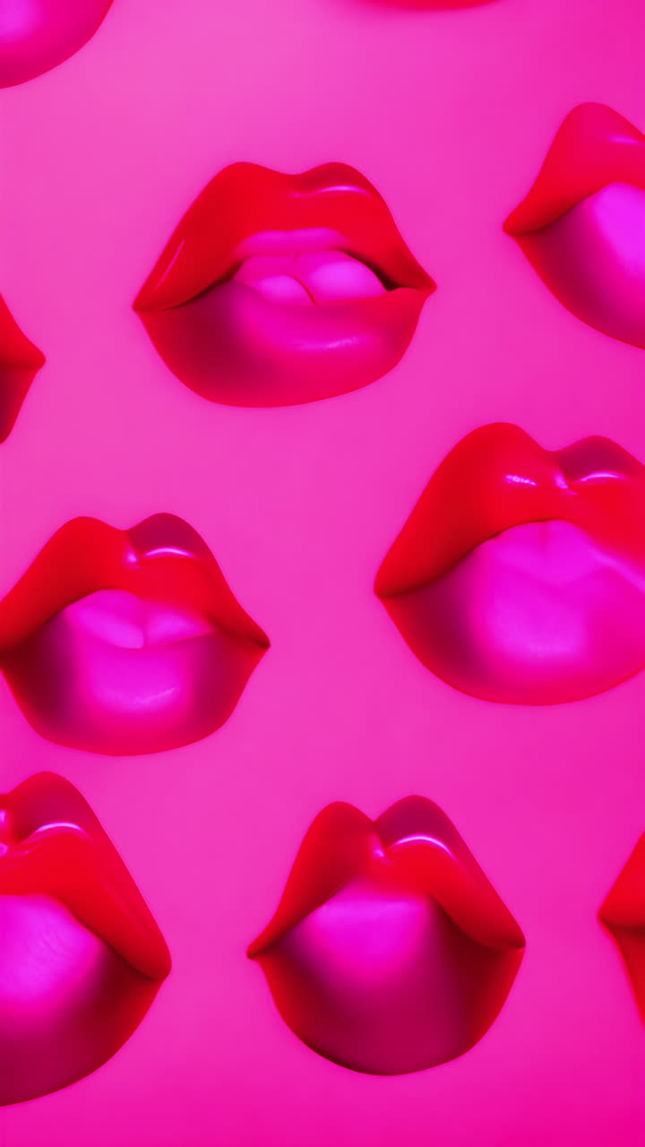 Bright pink lips pattern creating vibrant and bold visual effect
