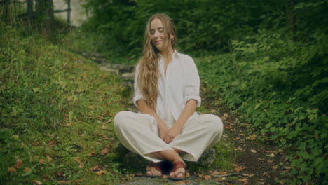 contemplative yoga woman portrait