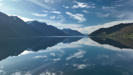 sunlight glistening over lake wakatipu new zealand