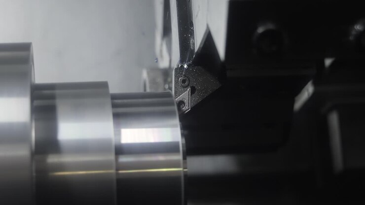 Fresatrice CNC per la lavorazione dei metalli. Taglio della moderna tecnologia di lavorazione del metallo.