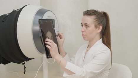 un sistema de imágenes faciales de análisis digital inteligente de la piel para salones de belleza