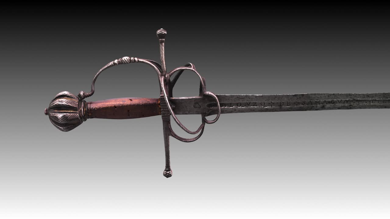 Spanish rapier rotation loop detail