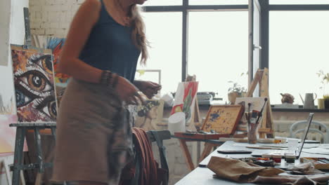 artist working in a studio