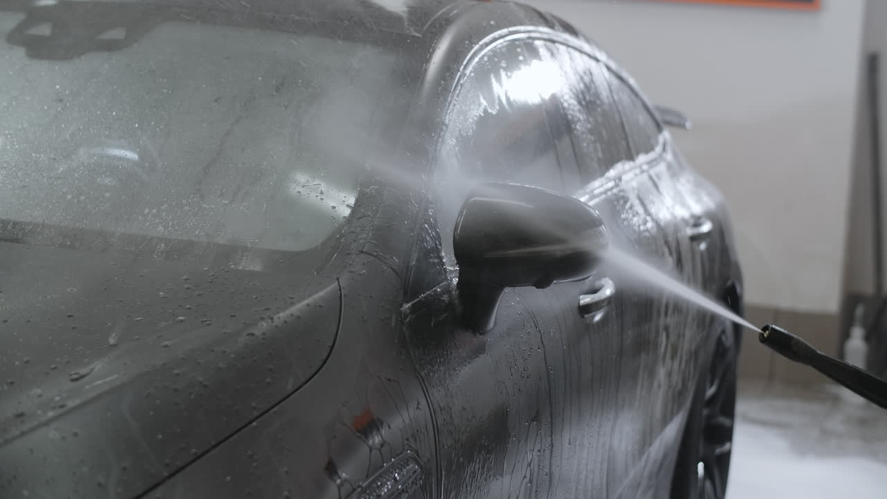 lavado de coches en curso