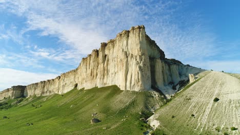 white cliffs and green valley landscape