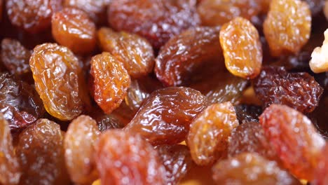 close-up view of raisins