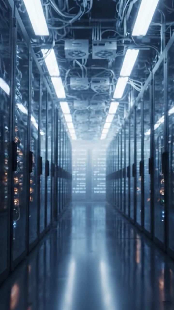A High-Tech Server Room Filled with Advanced Data Storage Racks, Displaying a Modern and Efficient Infrastructure for Digital Operations and Connectivity