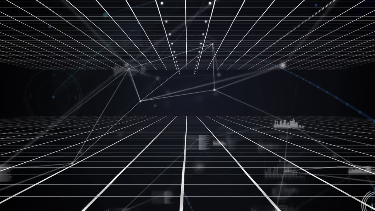 animación de la red de conexiones y estadísticas sobre la red